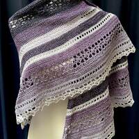 Adalia Shawl in Purple and Black - Thumbnail 2