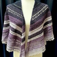 Adalia Shawl in Purple and Black - Thumbnail 1