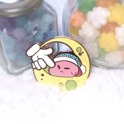 Pink puff dreams enamel pin