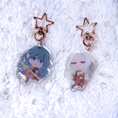 (fe3h) officers academy girls acrylic charm w/ glitter finish