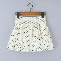 Casual Polka Dot Elastic Waist Puffy Flower Bud Skirt - Thumbnail 1