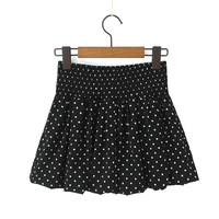 Casual Polka Dot Elastic Waist Puffy Flower Bud Skirt - Thumbnail 3