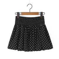 Casual Polka Dot Elastic Waist Puffy Flower Bud Skirt - Thumbnail 5
