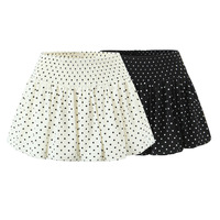 Casual Polka Dot Elastic Waist Puffy Flower Bud Skirt - Thumbnail 6