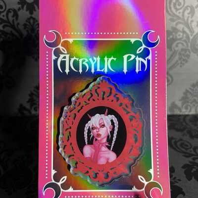 'pinkie' 2.5" acrylic pin