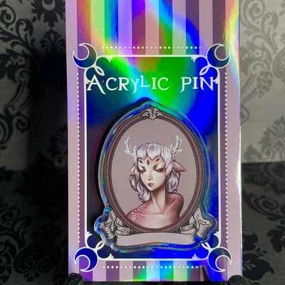 'caribou' 2.5" acrylic pin