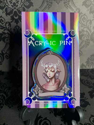 'Caribou' 2.5" acrylic pin