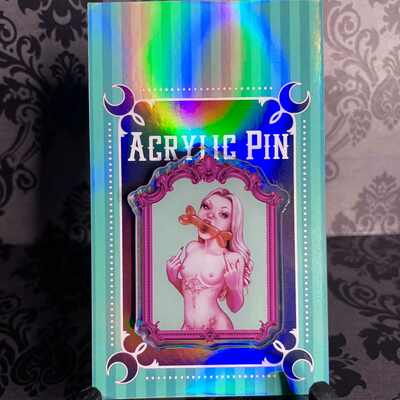 'who you callin a bitch, bitch?' 2.5" acrylic pin