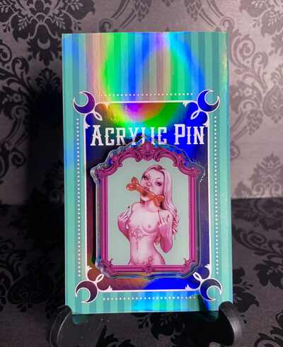 'Who You Callin A Bitch, Bitch?' 2.5" acrylic pin