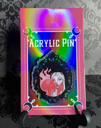 'Danse Macabre' 2.5" acrylic pin