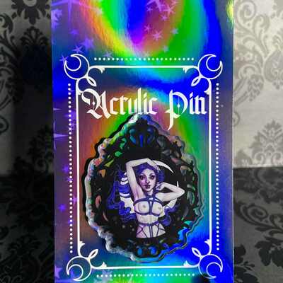 'violet luna' 2.5" acrylic pin