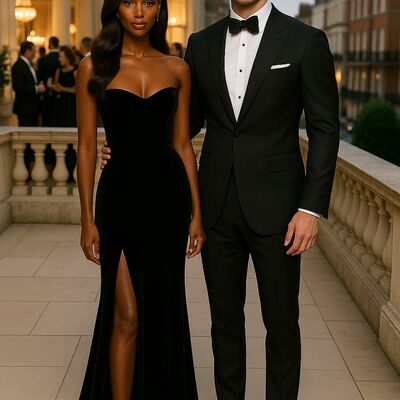 Sexy black mermaid prom dress evening formal dress birthday party gown - Thumbnail 2