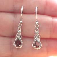 BOXED GIFT SET/Garnet Pendant & 18" Silver Chain/Garnet Necklace/Red Garnet Jewellery/Garnet Jewelry/Garnet Jewelery/Garnet Earrings/UK - Thumbnail 5