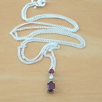 BOXED GIFT SET/Sterling Silver Garnet & Cz Pendant & Chain/Garnet Necklace/Garnet Jewellery/Garnet Jewelry/Garnet Earrings/UK - Thumbnail 5