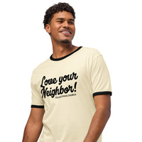LOVE YOUR NEIGHBOR - Vintage inspired Ringer Shirt - Thumbnail 2