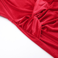 Temperament sexy slim-fitting herringbone velvet dress - Thumbnail 1