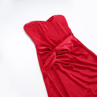 Temperament sexy slim-fitting herringbone velvet dress - Thumbnail 3
