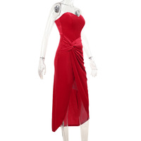 Temperament sexy slim-fitting herringbone velvet dress - Thumbnail 5