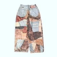 BAGGY DENIM WITH PATCHWORK DESIGN PRINT  - Thumbnail 1