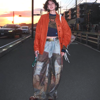 BAGGY DENIM WITH PATCHWORK DESIGN PRINT  - Thumbnail 3