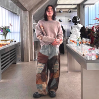 BAGGY DENIM WITH PATCHWORK DESIGN PRINT  - Thumbnail 4