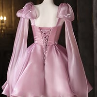 Lovely Pink Tulle Short A-Line Prom Evening Dress - Thumbnail 1