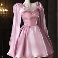 Lovely Pink Tulle Short A-Line Prom Evening Dress - Thumbnail 2