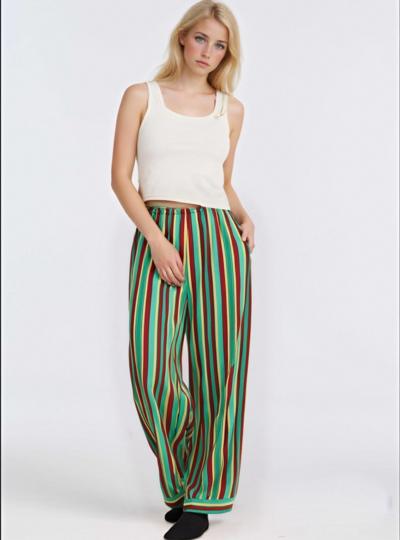 Fashionable and casual versatile striped loose pajamas