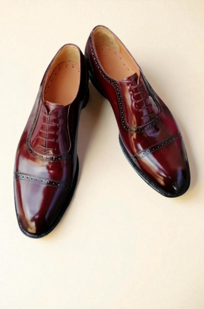 Crafted Leather Classic Men Genuine Leather Oxford Lace up Dress Shoes