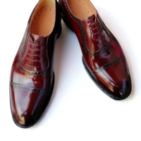 Crafted Leather Classic Men Genuine Leather Oxford Lace up Dress Shoes - Thumbnail 1