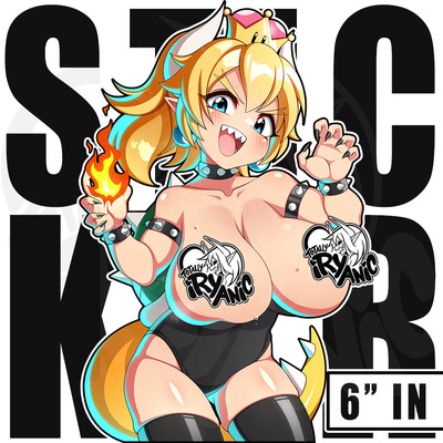 6" vinyl stickers: bowsette