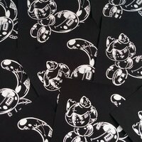 NEW! Patched-up Balloon Cat with Muzzle Mask Goth Punk Sew-on Patches - Thumbnail 2