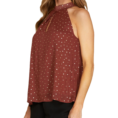Glitter dot halter top