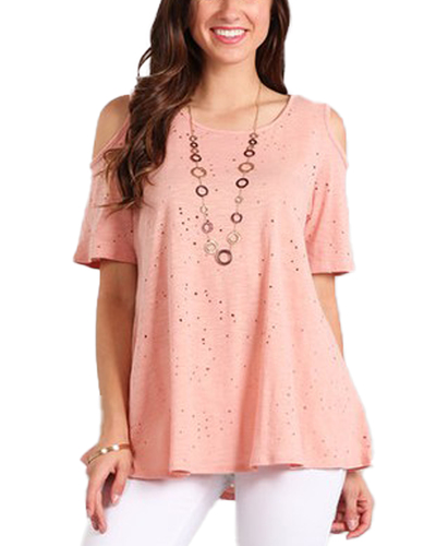Peachy Cold Shoulder Top
