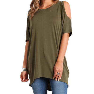 Olive cold shoulder top