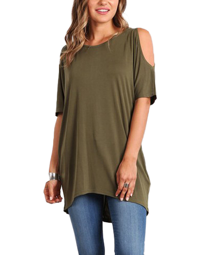 Olive Cold Shoulder Top