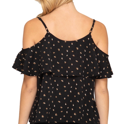 Dot cold shoulder top - Thumbnail 4