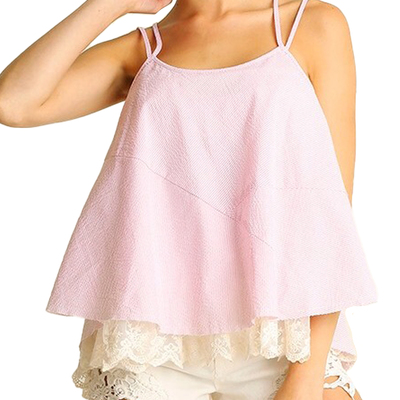 Lace pink top
