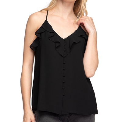 Black ruffle top
