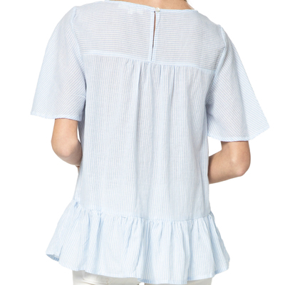 Baby blue peplum top