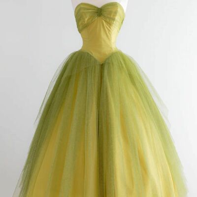 1950s vintage prom dress evening formal gown brithday party dress