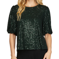 Sequin Green Top - Thumbnail 1