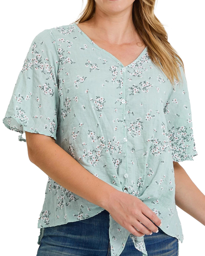 Floral Button Top
