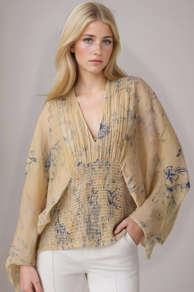 Retro fashion loose printed casual design shirt