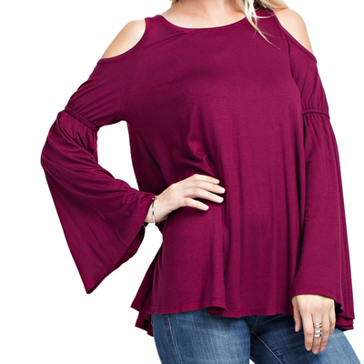 Trapeze cold shoulder top