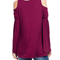 Trapeze Cold Shoulder Top - Thumbnail 2