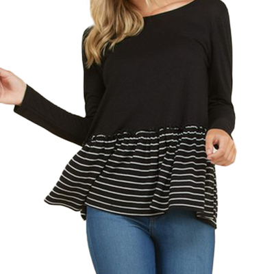 Black flouncy top - Thumbnail 3