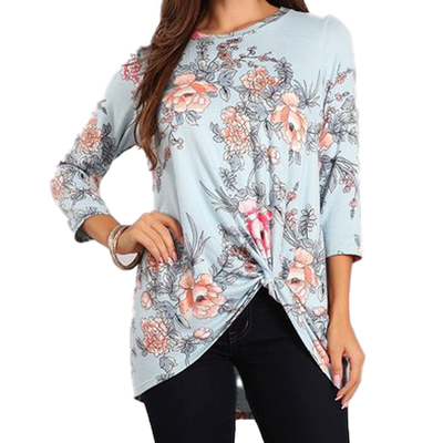 Floral twist top