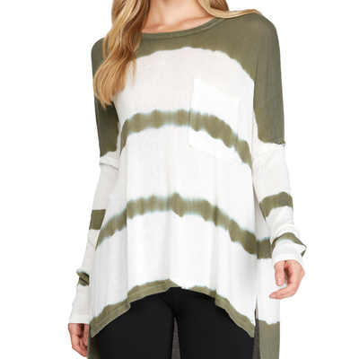 Olive tie dye knit