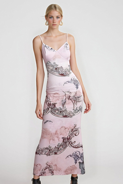 V-neck sexy lace hip-wrapped fishtail skirt long dress